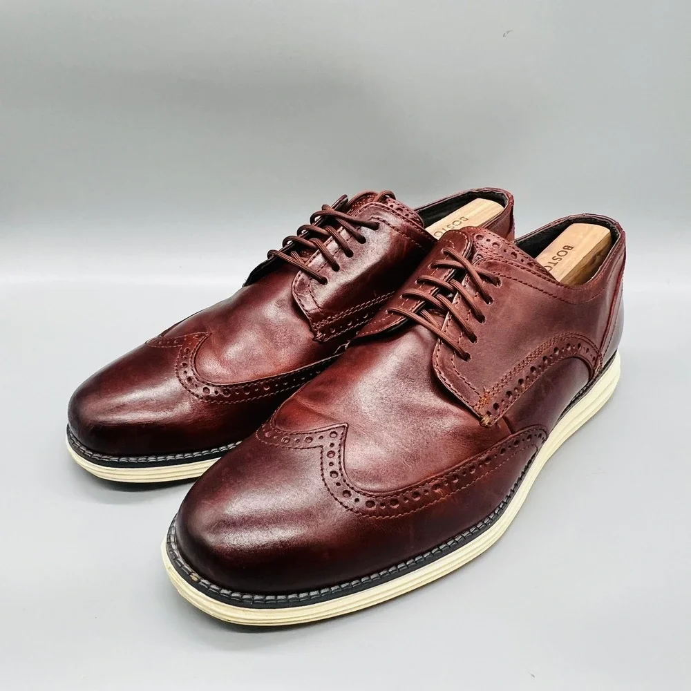 Cole Haan Oxford Mens 11 Brown Leather Wingtip Comfort Casual Grand OS